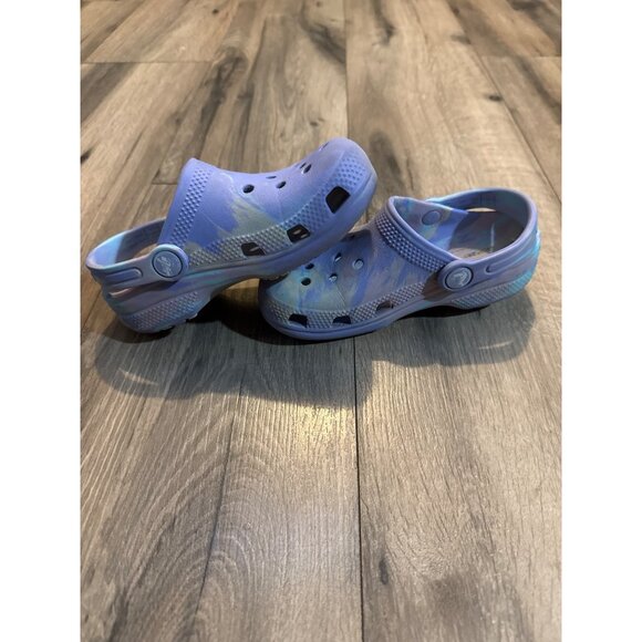 Crocs Kids Classic Clog Purple Tie-Dye Slip-On Shoes Size C10/C11 - Picture 5 of 8